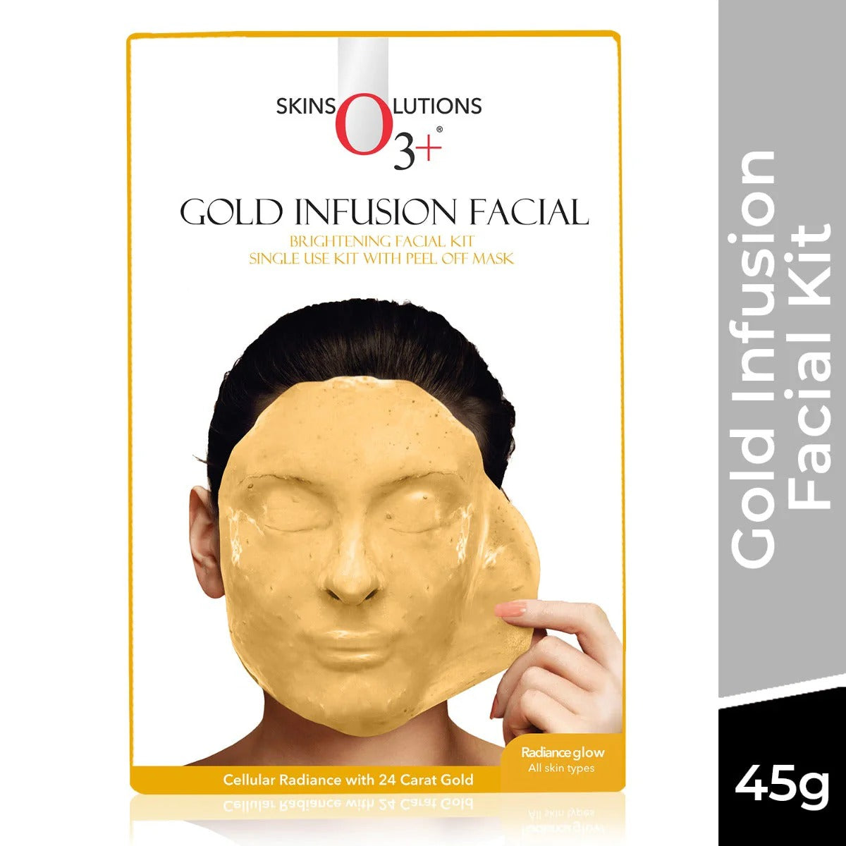 O3+ Plus Gold Infusion Facial Kit - Single Use Kit with Peel Off Mask (45gm+5ml) - 1