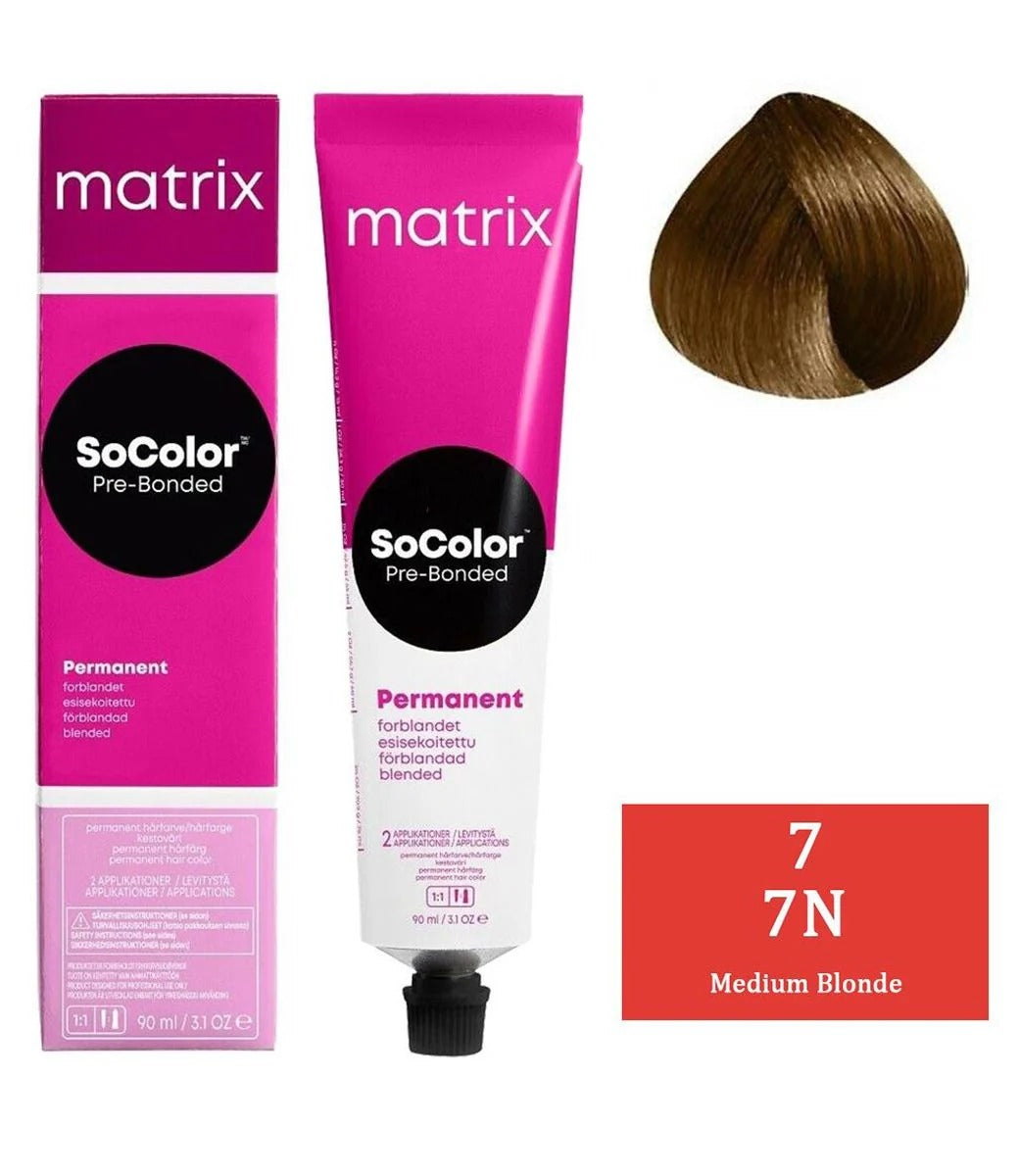 Matrix SoColor Pre-Bonded 7N Medium Blonde Permanent Hair Color – 90ml