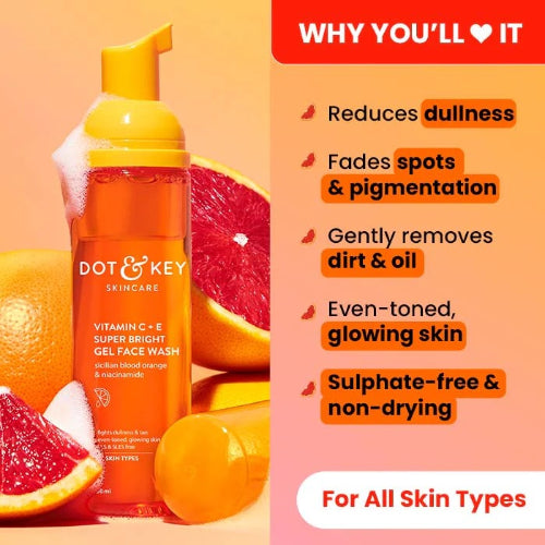Dot & Key Vitamin C Foaming Face Wash – Brightening & Refreshing