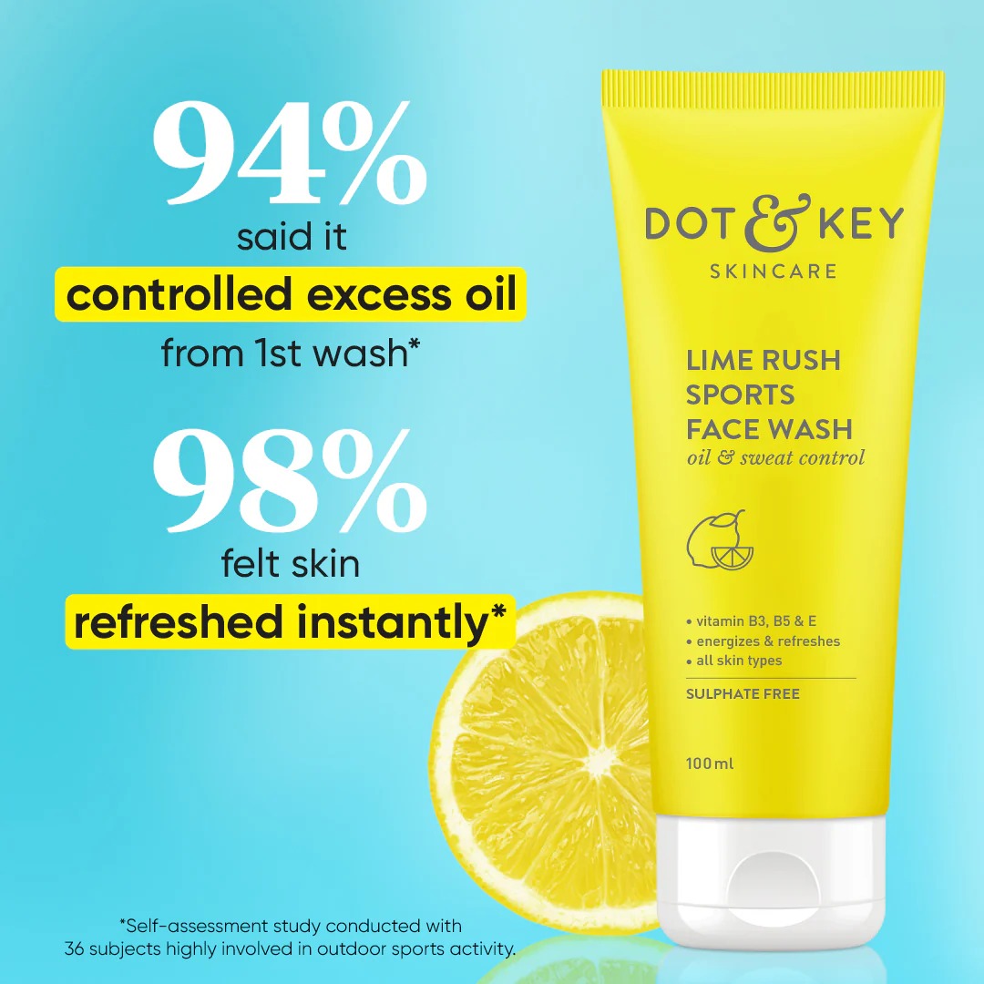 Dot & Key Lime Rush Sports Face Wash – Oil Control & Freshness