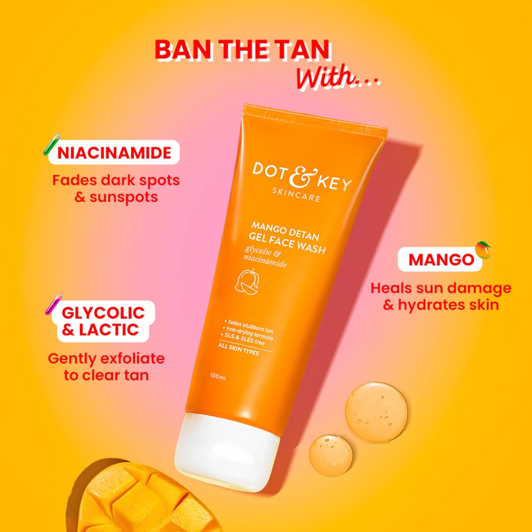 Dot & Key Mango Detan Gel Face Wash – Brightening & Refreshing