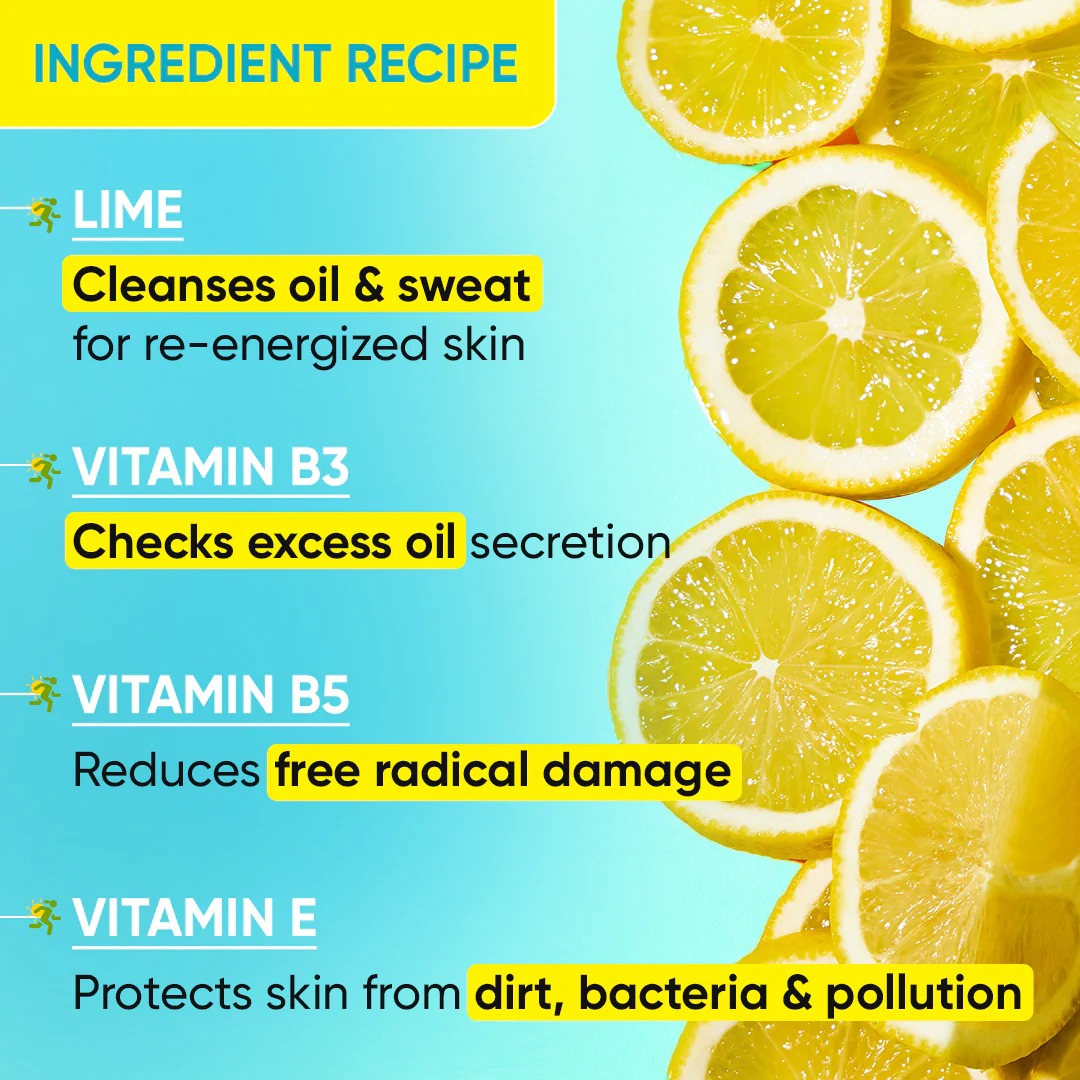 Dot & Key Lime Rush Sports Face Wash – Oil Control & Freshness