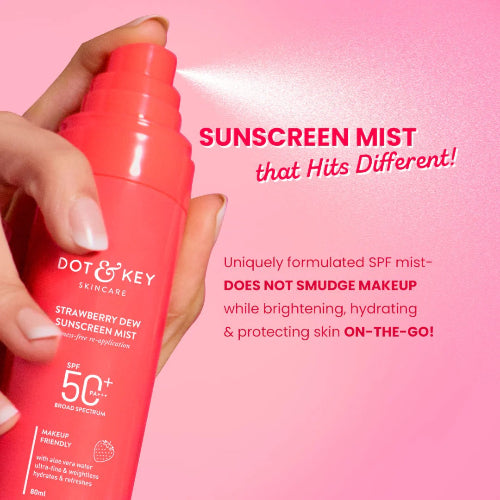 Dot & Key Strawberry Dew Sunscreen Face Mist SPF 50+ PA+++