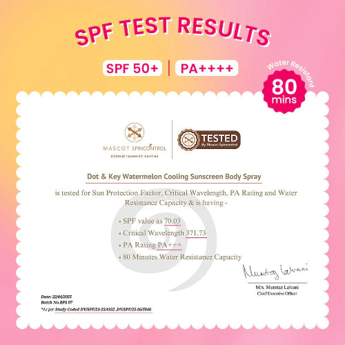 Dot & Key Watermelon Body Sunscreen Spray SPF 50+ PA+++