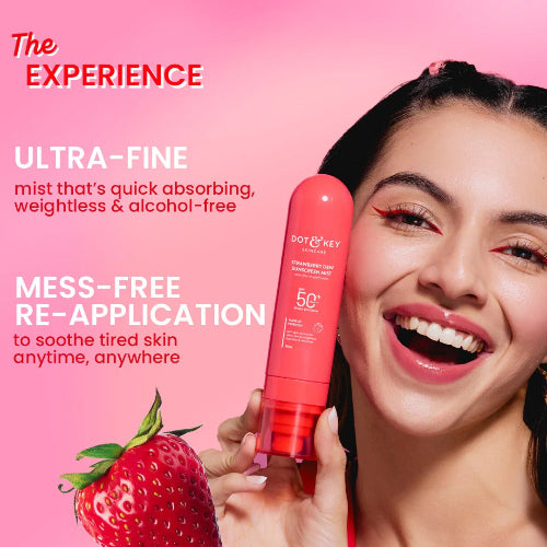 Dot & Key Strawberry Dew Sunscreen Face Mist SPF 50+ PA+++
