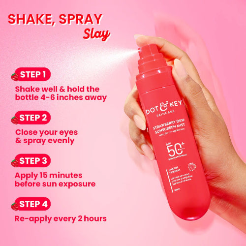 Dot & Key Strawberry Dew Sunscreen Face Mist SPF 50+ PA+++