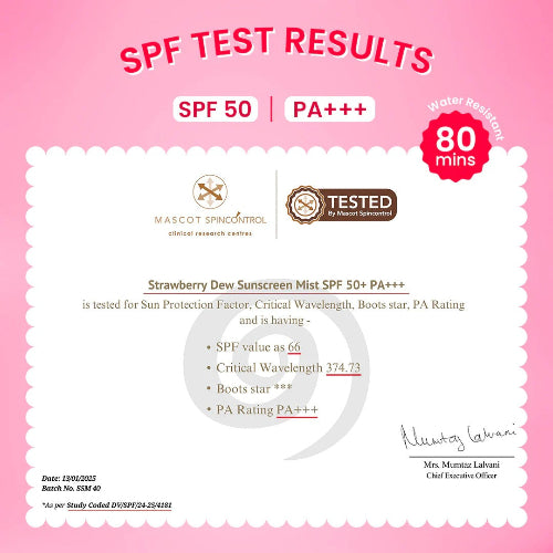 Dot & Key Strawberry Dew Sunscreen Face Mist SPF 50+ PA+++