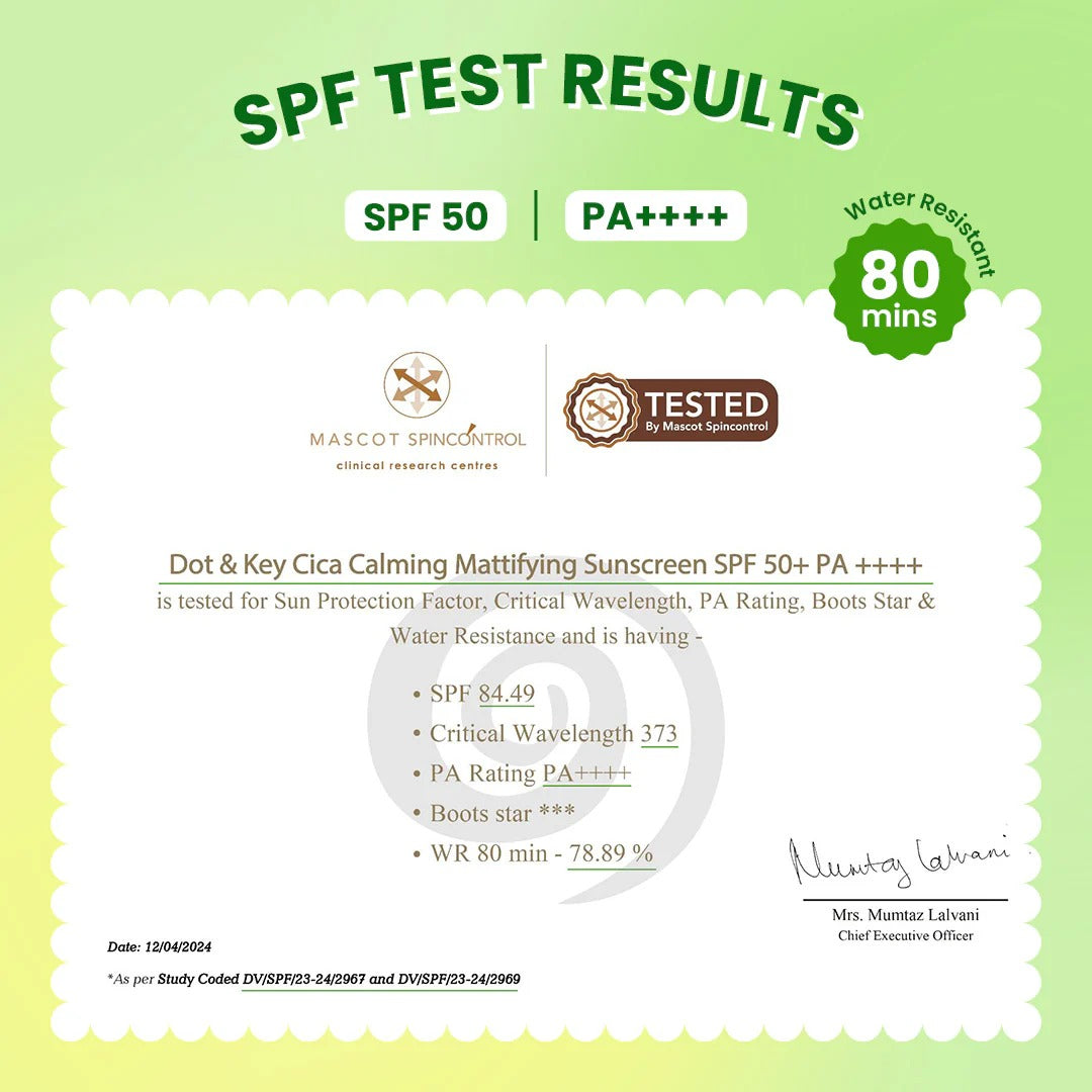 Dot & Key Cica + Niacinamide Matte Sunscreen SPF 50+ PA++++