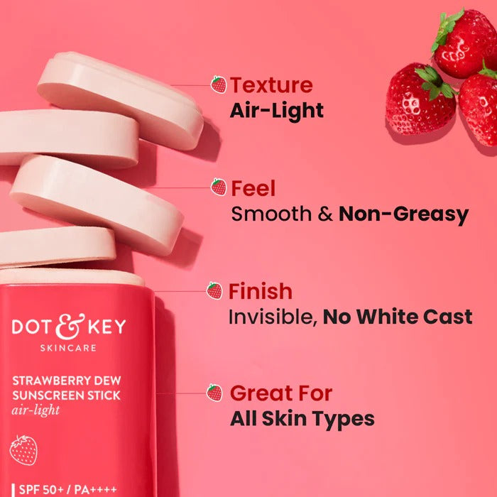 Dot & Key Strawberry Dew Sunscreen Stick SPF 50+ PA++++