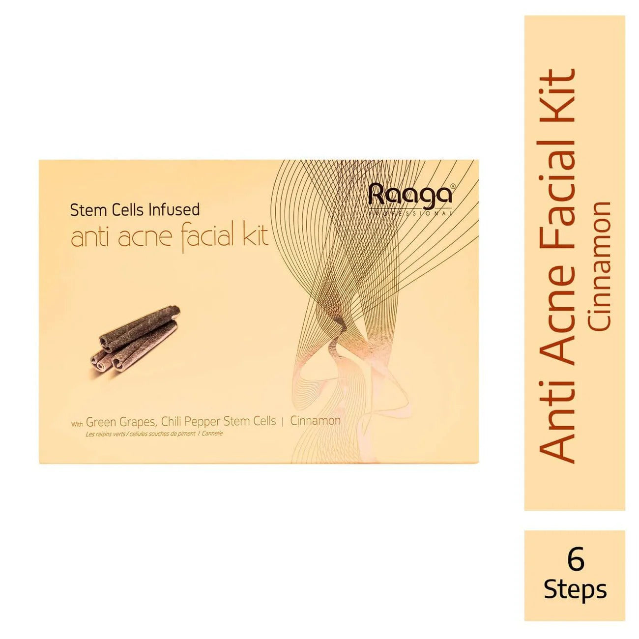 Raaga Professional Anti-Acne Stem Cells Facial Kit – 6 Step Advanced Treatment with Cinnamon, Green Grape & Chilli Pepper Stem Cells | Fights Inflammation & Clears Acne – 61 gm - 2