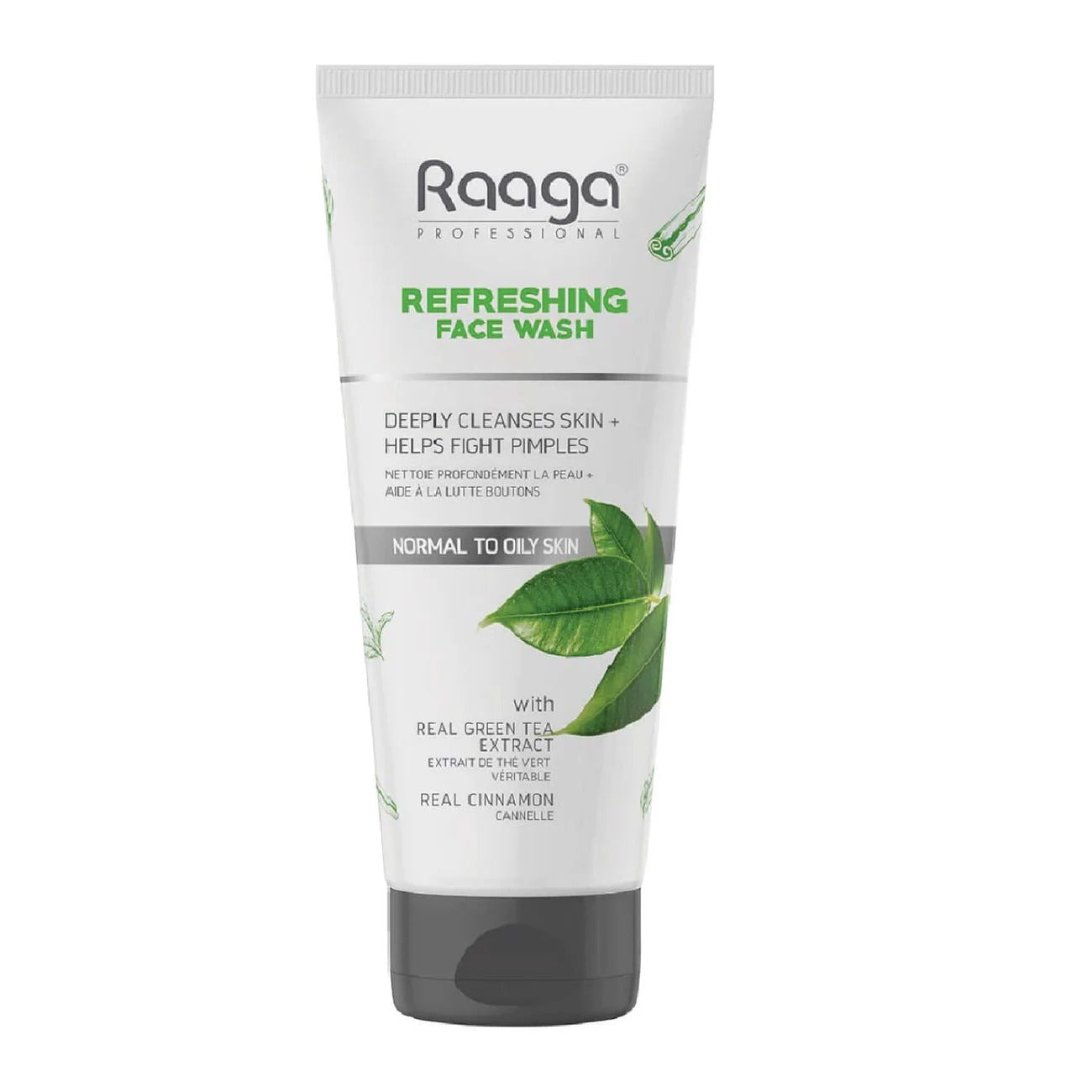 Raaga Professional Refreshing Face Wash with Green Tea & Cinnamon Extract – For Normal to Oily Skin | Fights Pimples & Deeply Cleanses – 80 ml - 2