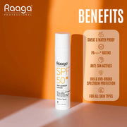 Raaga Professional SPF 50 Sunscreen Lotion | PA++++ | UVA + UVB Protection | Anti-Tan | Non-Greasy | Water & Sweat Proof | For All Skin Types – 55 ml
