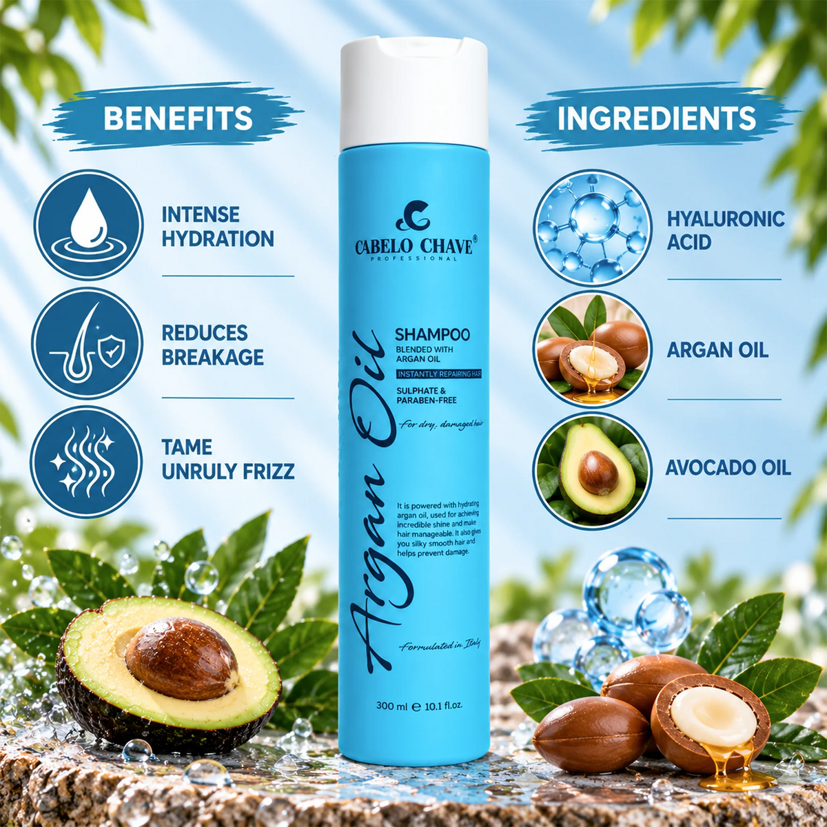 Cabelo Chave Argan Shampoo 300ML