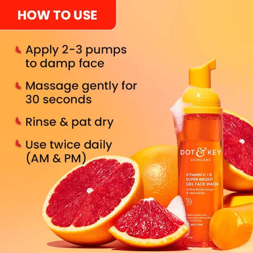 Dot & Key Vitamin C Foaming Face Wash – Brightening & Refreshing