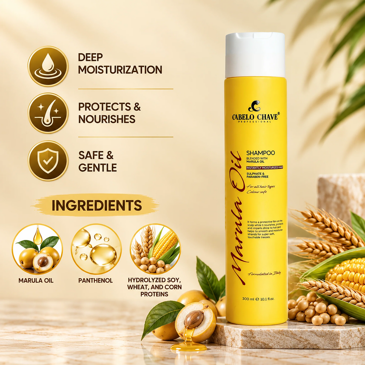 Cabelo Chave Marula Oil Shampoo (1000ml) | Hydrating & Nourishing