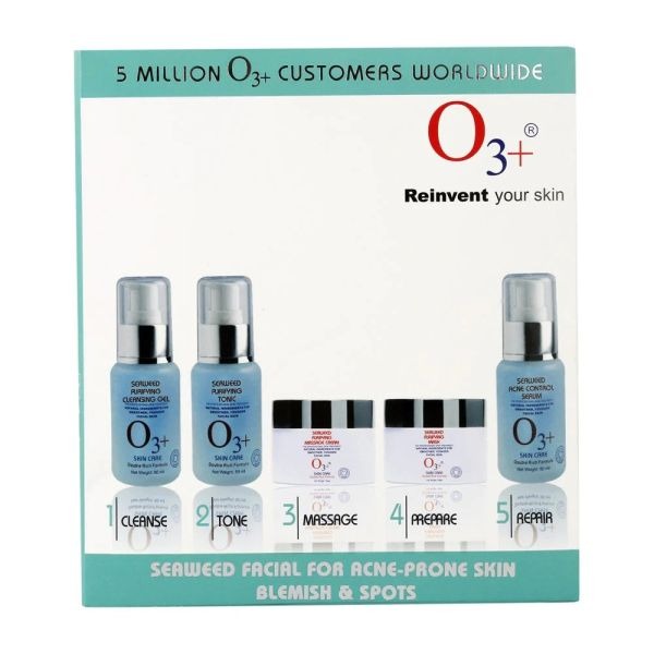 O3+ Seaweed Facial Kit For Blemish & Spots, Brightening Skin (100g+15ml) - 2