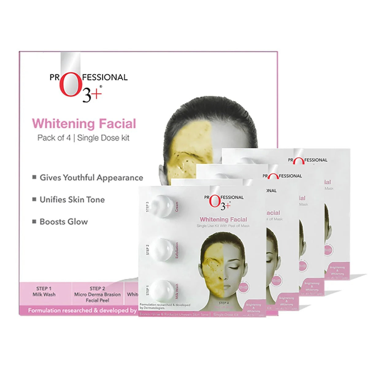 O3+ Whitening Facial Single Dose Kit Pack Of 4 - 1