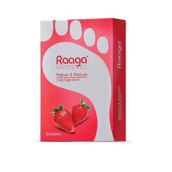 Raaga Professional Strawberry Pedicure and Manicure 6 Step Single Use Kit (63gm) - 2