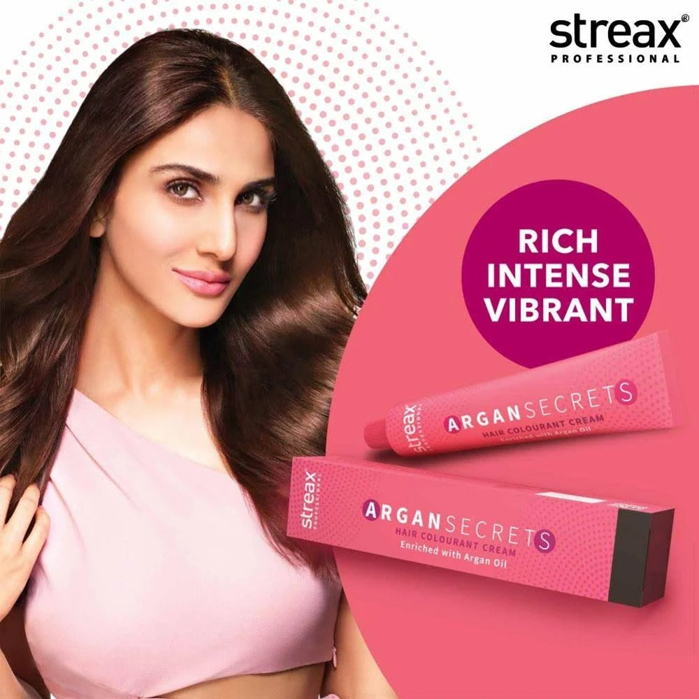 Streax Professional Argan Secrets Hair Colourant Cream - Golden Blonde 7.3 (60gm) - 2